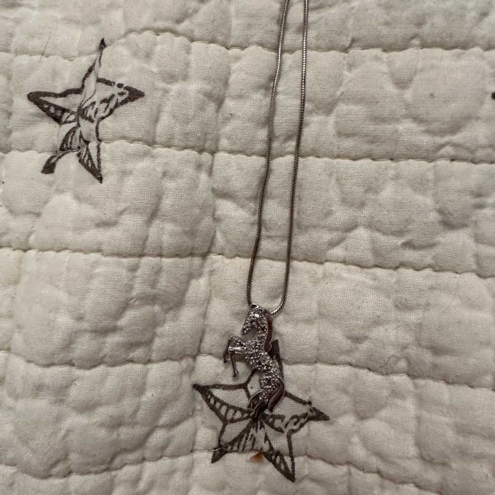 Small sterling horse necklace